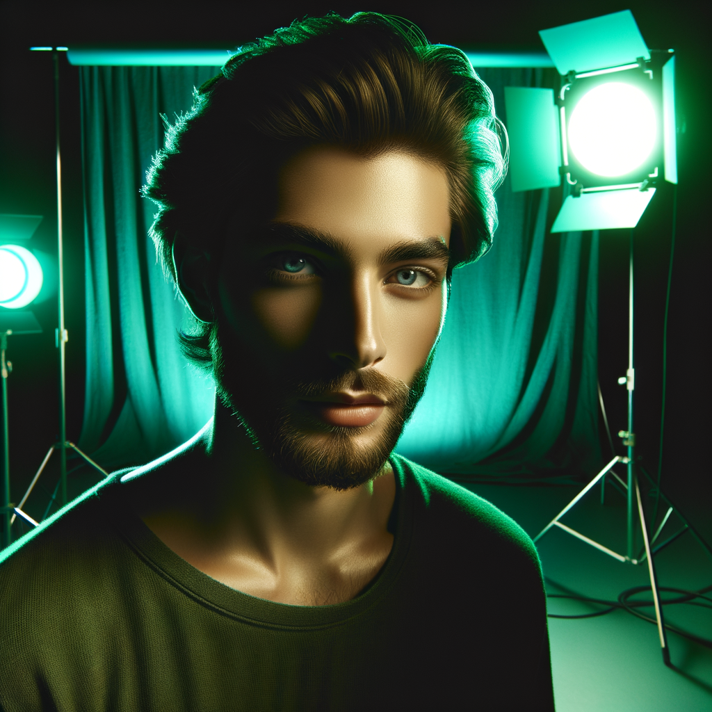 Neon-lit studio scene